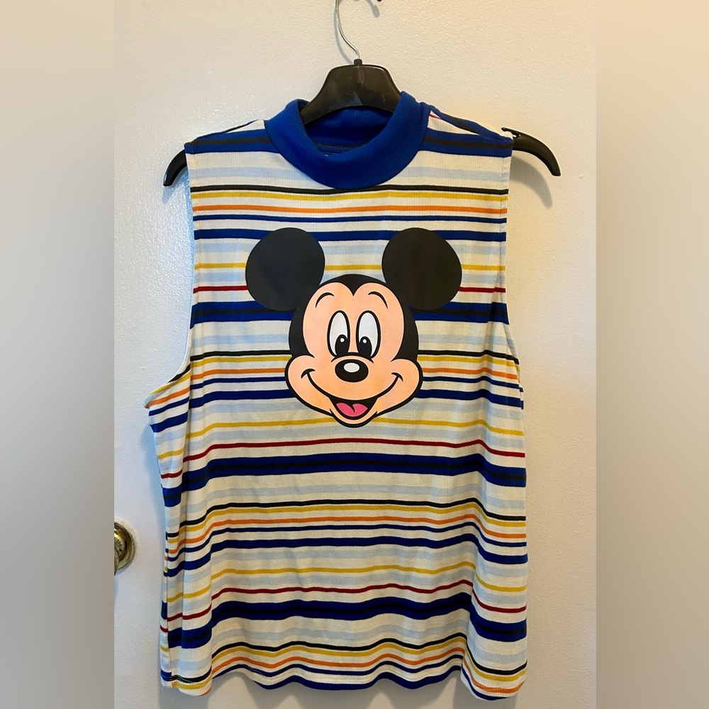 Retro striped Mickey Mouse sleeveless top